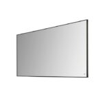 SQUARE SPEIL M/SORT ALU.RAMME & LYS 120X60CM