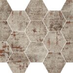 MOSAIKK TAU CERAMICA METAL HEX. SILVER 32,5X22,5