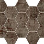MOSAIKK TAU CERAMICA METAL HEX. STEEL 32,5X22,5